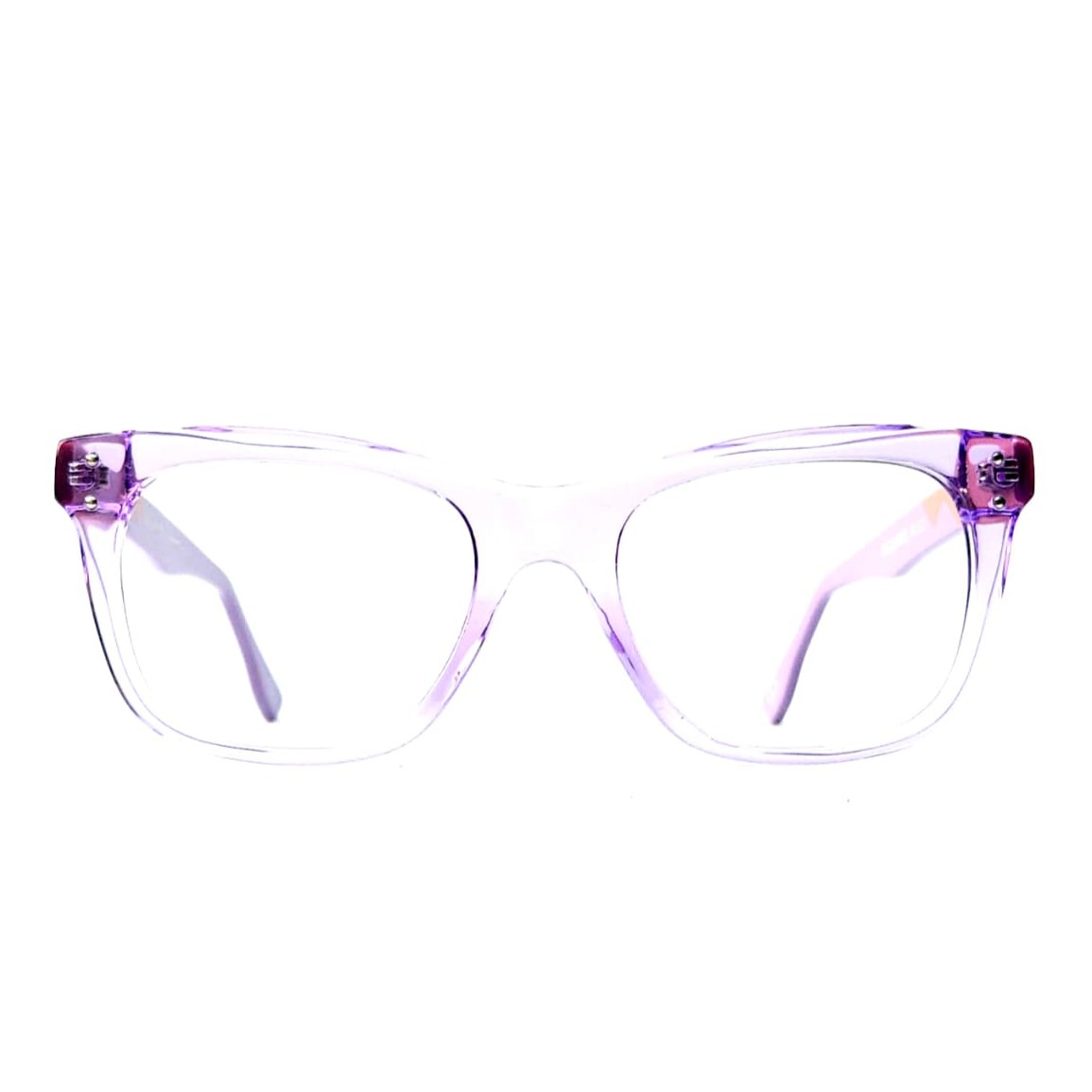 Skechers SKS 1007 Designer Cat-Eye Eyeglasses – Crystal Lavender Acetate with Terracotta & Violet Temples (Size: 51-20) - Image 4