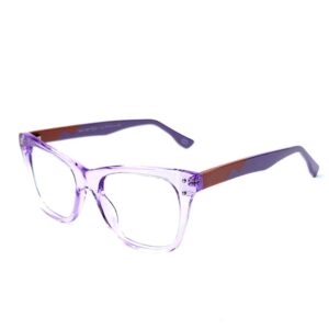 Skechers SKS 1007 Designer Cat-Eye Eyeglasses – Crystal Lavender Acetate with Terracotta & Violet Temples (Size: 51-20)
