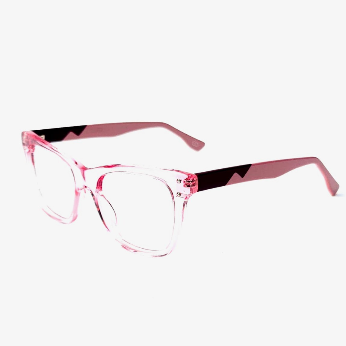 Skechers SKS 1007 Designer Cat-Eye Eyeglasses – Crystal Grey Acetate with Teal & Slate Blue Temples (Size: 51-20)