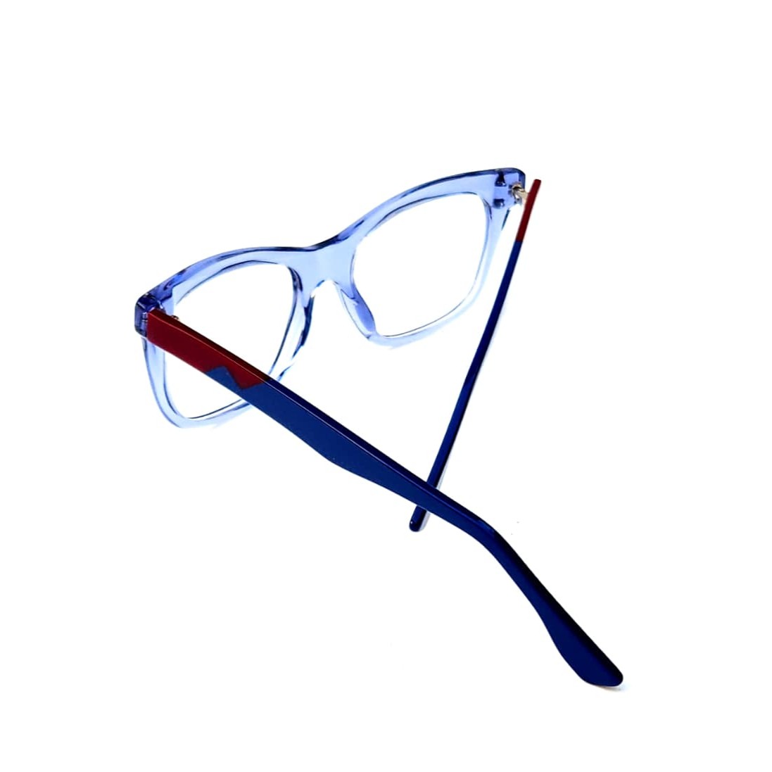 Skechers SKS 1007 Designer Cat-Eye Eyeglasses – Crystal Blue Acetate Frames with Two-Tone Temples (Size: 51-20) - Image 4