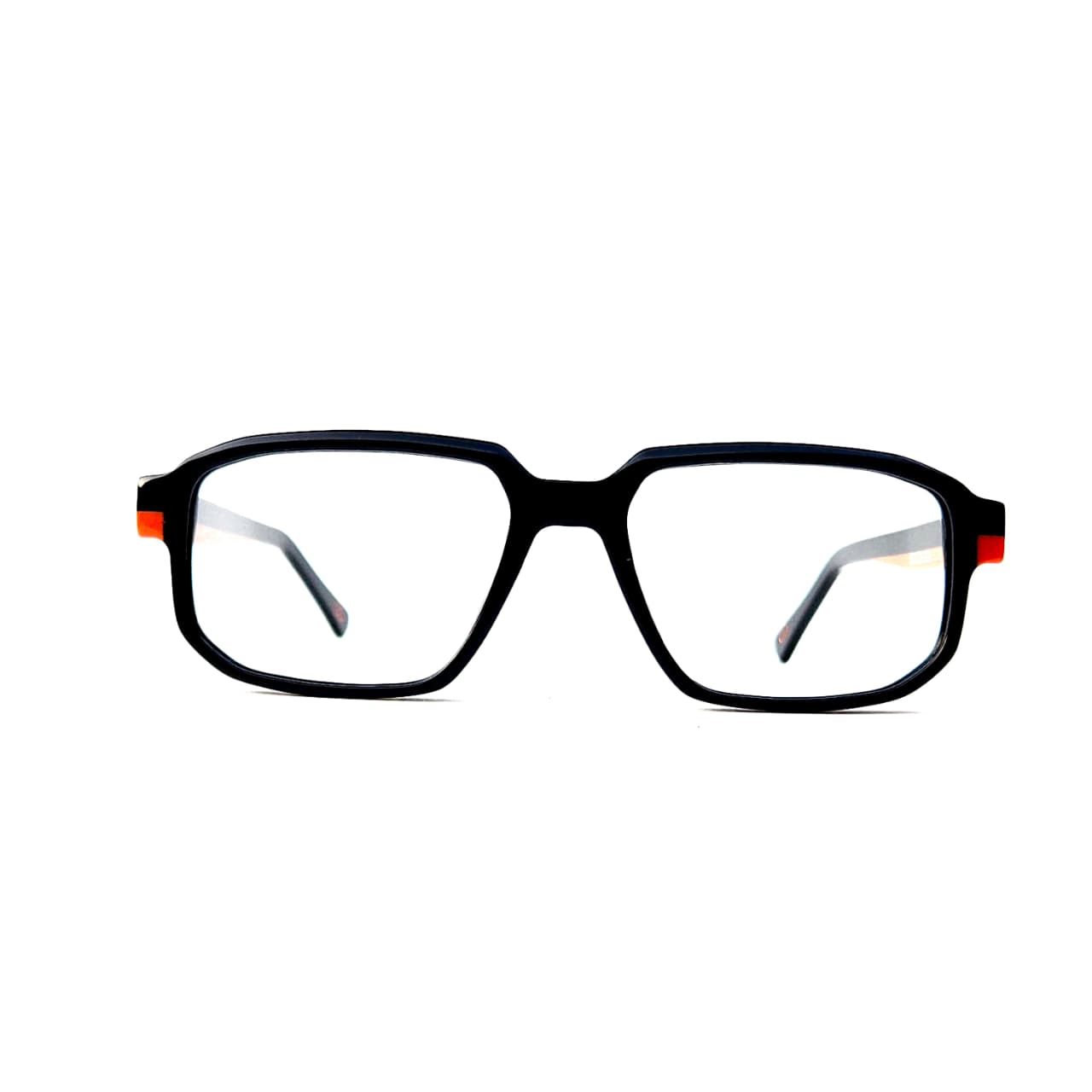 Skechers SKS 1008 Sport-Ready Rectangle Eyeglasses – Solid Black Acetate with Vibrant Orange Racing Stripe (Size: 54-19) - Image 5