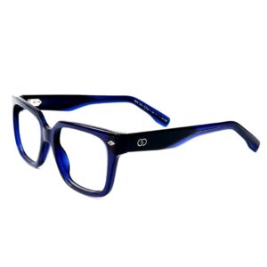 Skechers SKS 1011 Executive Square Eyeglasses – Crystal Amber Gradient Acetate with Visible Wire Core (Size: 54-20)