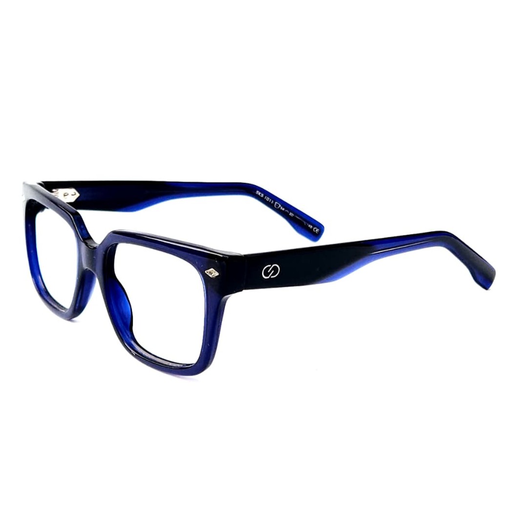 Skechers SKS 1011 Executive Square Eyeglasses – Crystal Amber Gradient Acetate with Visible Wire Core (Size: 54-20)