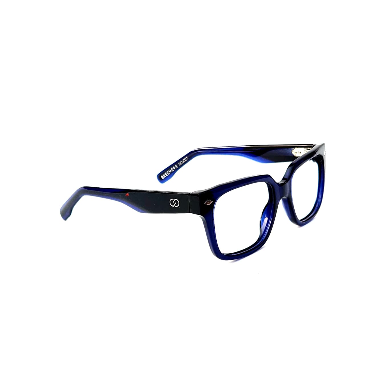 skechers sks 1011 executive square eyeglasses – crystal amber gradient acetate with visible wire core (size: 54 20)