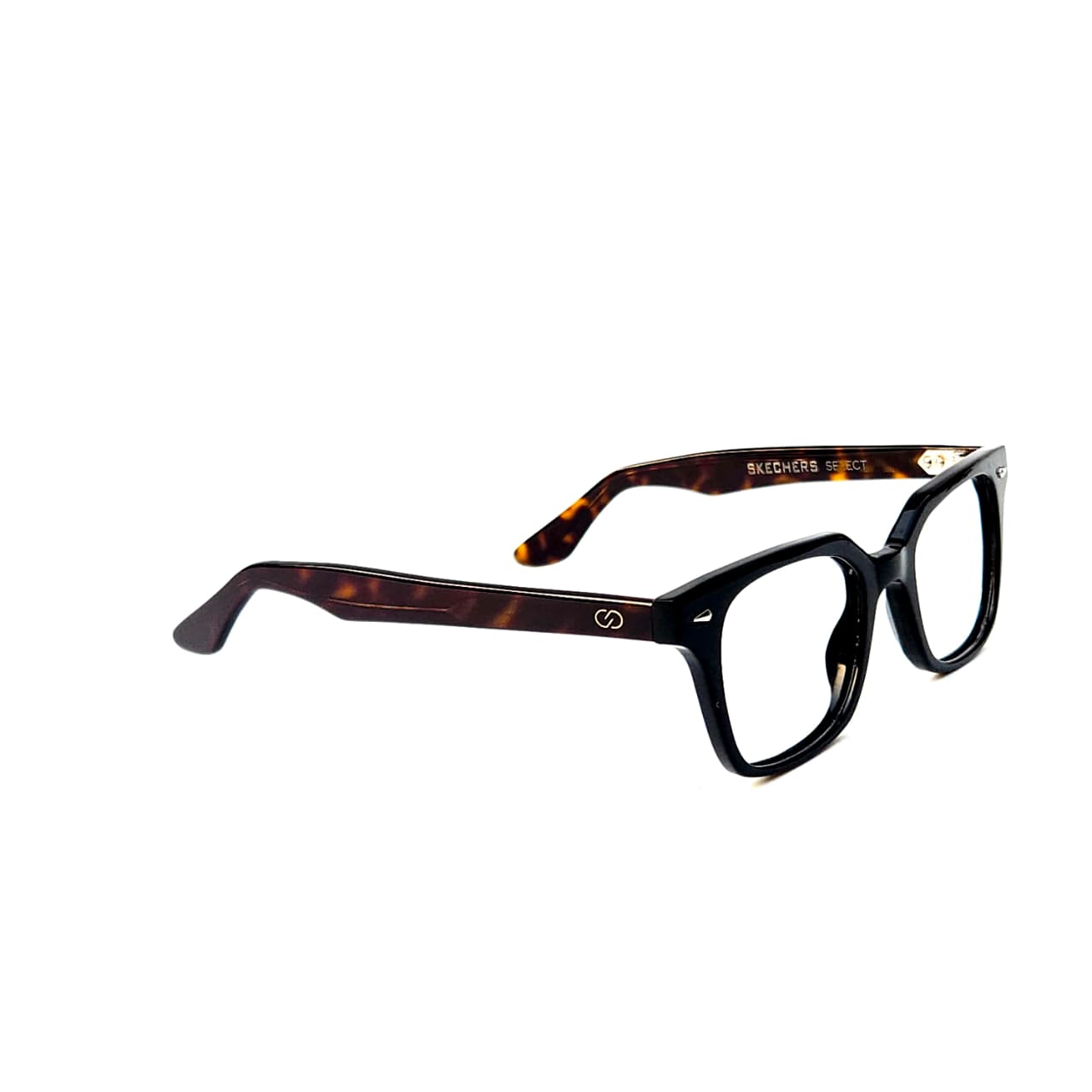 skechers sks 1009 premium square eyeglasses – crystal smoked grey acetate frames for men & women (size: 50 22)