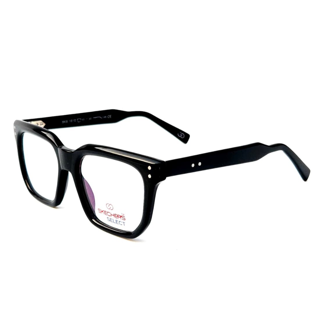 Skechers SKS 1010 Dual-Tone Square Eyeglasses – Matte Black & Electric Blue Layered Acetate (Size: 53-20)