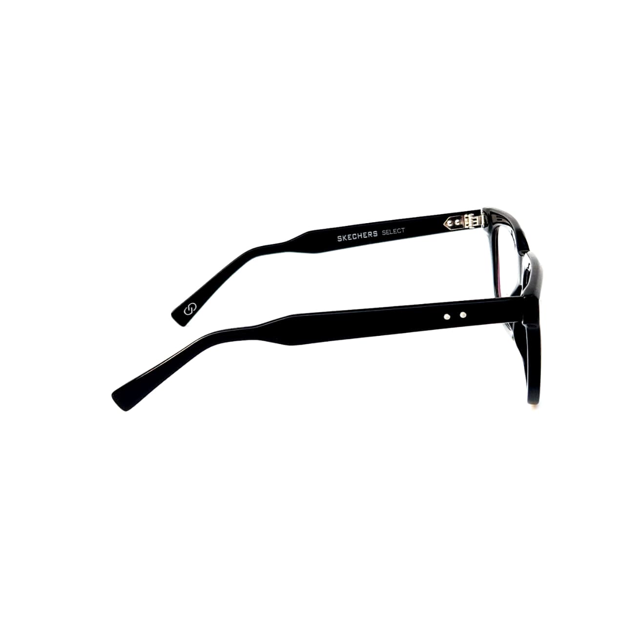 skechers sks 1010 dual tone square eyeglasses – matte black & electric blue layered acetate (size: 53 20)