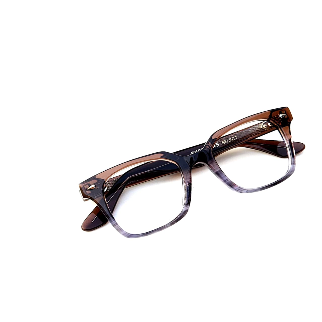 skechers sks 1009 premium square eyeglasses – gradient acetate frames for men & women (size: 50 22)