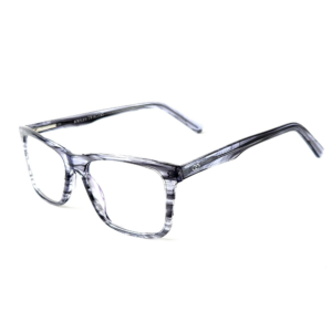 Transparent Grey Round Square Acetate Eyeglasses Frame M-939 53-19 | Premium Flexible Hinge Optical Glasses