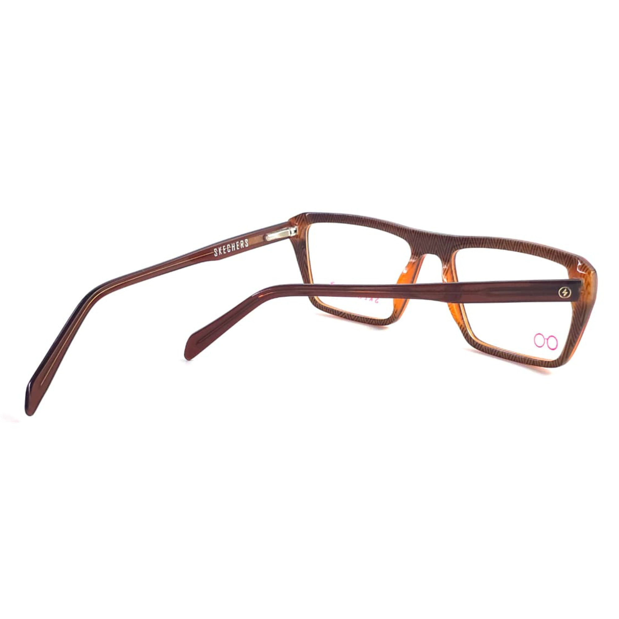 Skechers Men's Anti-Blue Light Rectangle Eyeglasses M653 53-18 Brown - Image 2