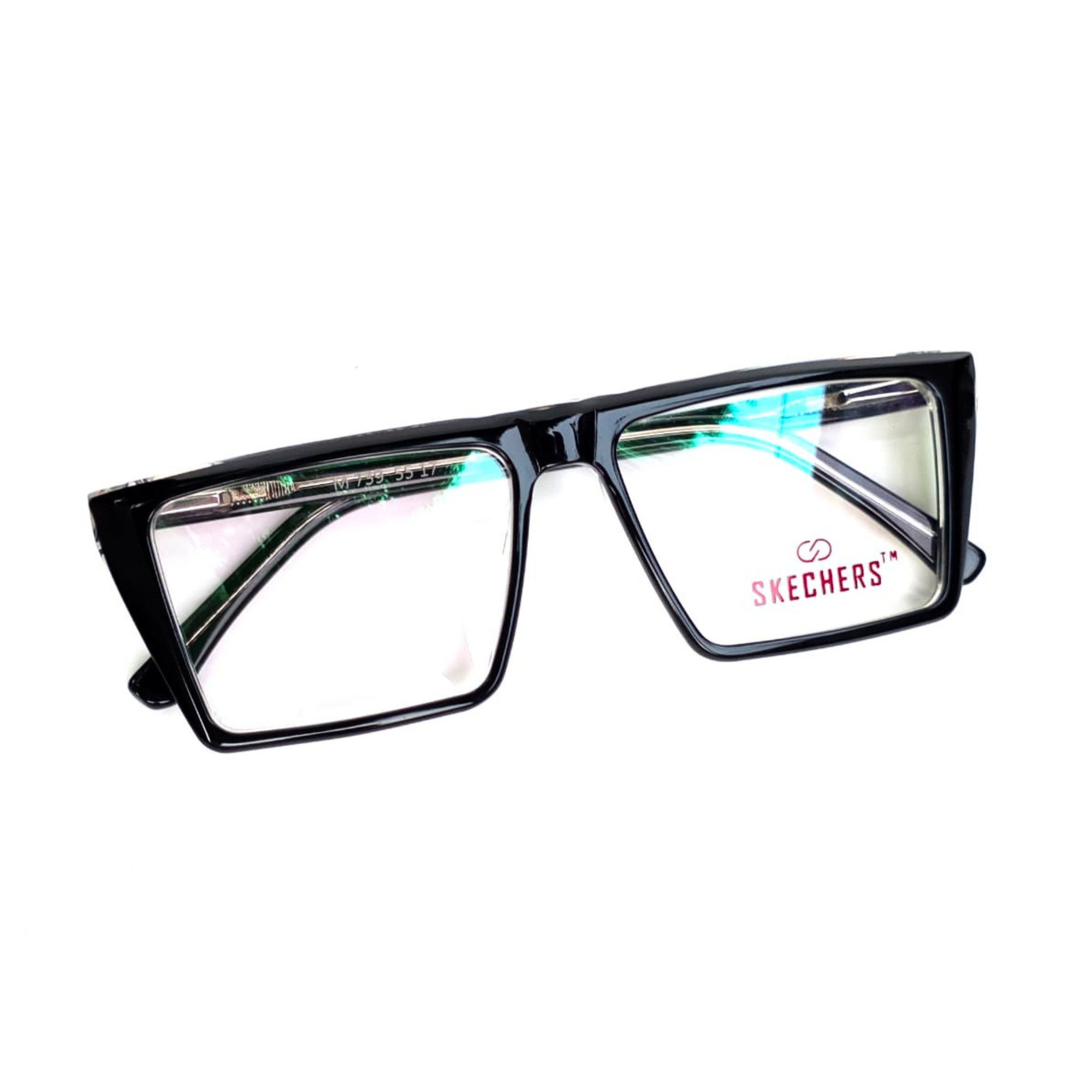 Skechers Men's Anti-Blue Light Geometric Rectangle Eyeglasses M759 55-17 - Image 3