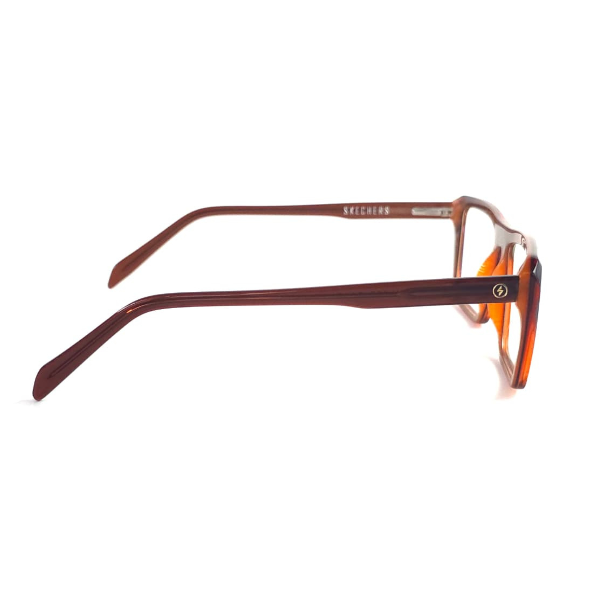 Skechers Men's Anti-Blue Light Rectangle Eyeglasses M653 53-18 Brown - Image 3