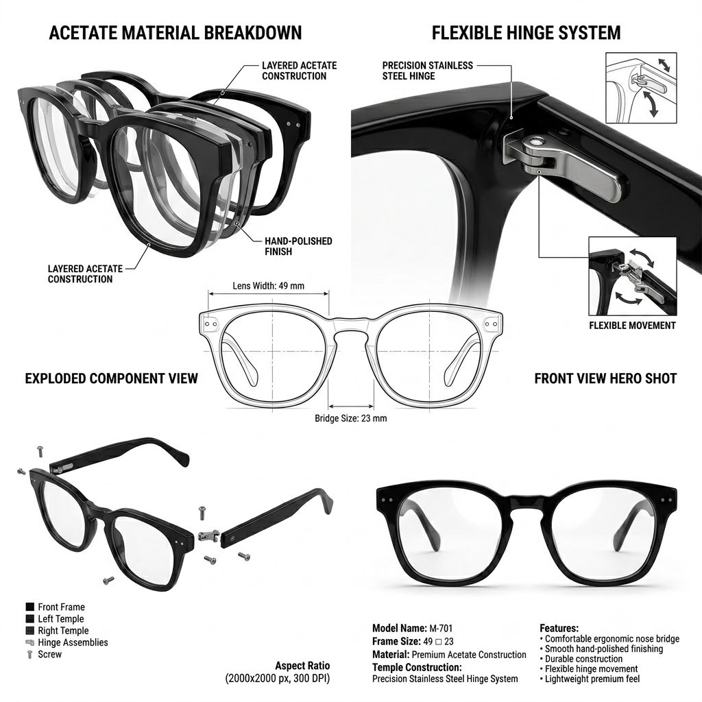 Skechers Anti-Blue Light Acetate Round Eyeglasses M701 49-23 - Image 6